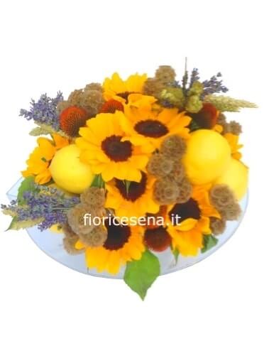 centrotavola base con girasoli