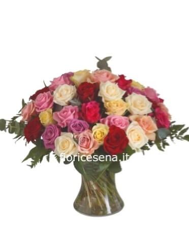 Bouquet con roselline assortite