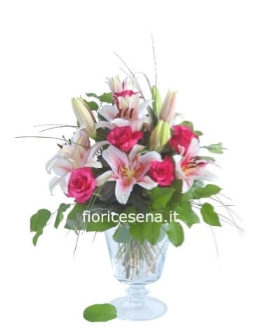 Mazzo di lilium e rose