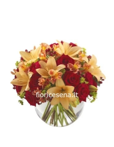 Mazzo di lilium e rose