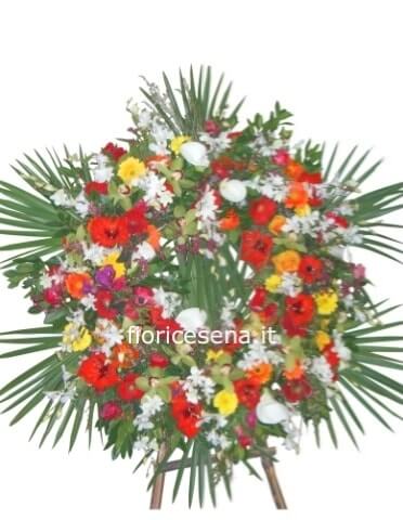 Corona funebre con tipo fiori da concordare